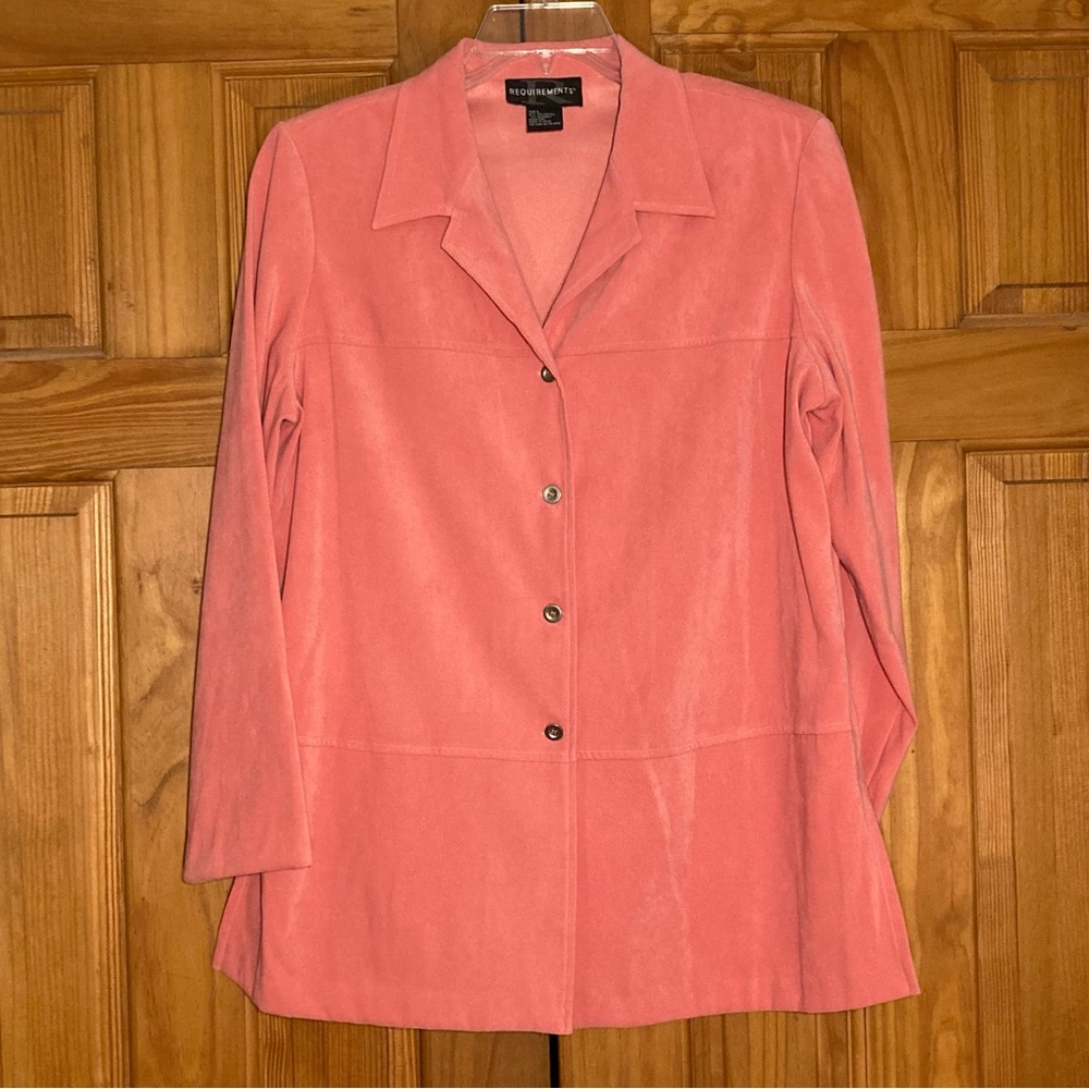 NWOT Requirements Vintage 90s Top Blouse Shirt Shacket Pink Size L Large